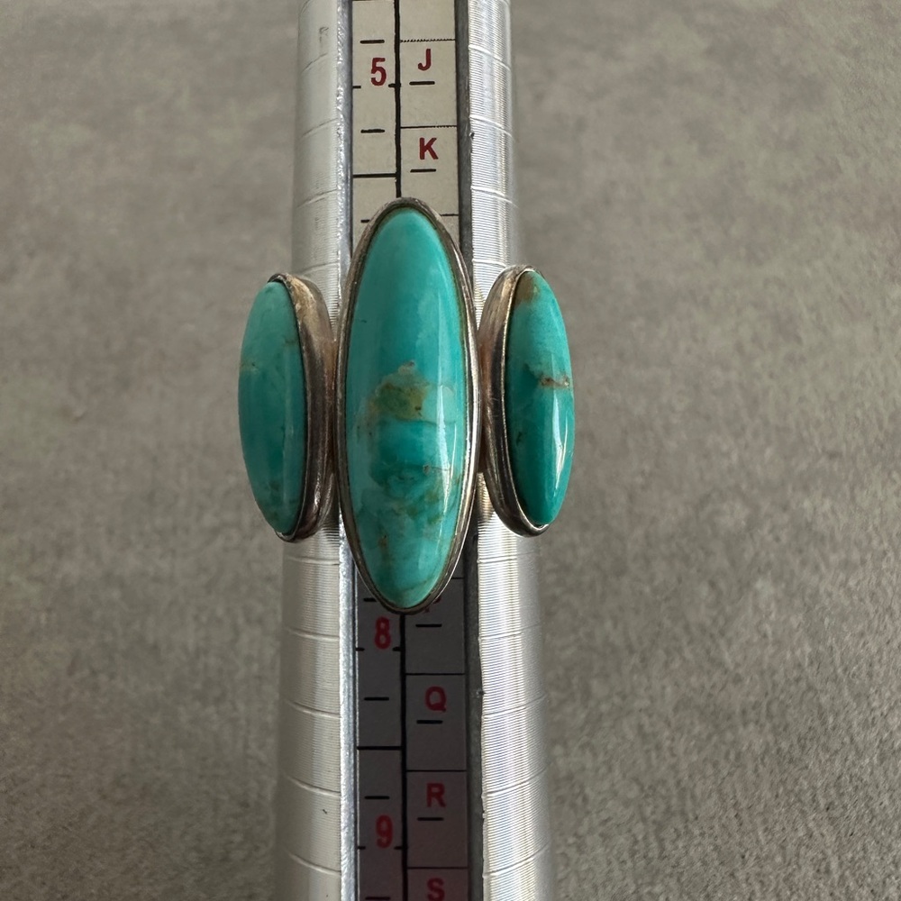 Elegant Turquoise 3 Stone Ring in Sterling Silver by Jay King - Picture 7 of 8